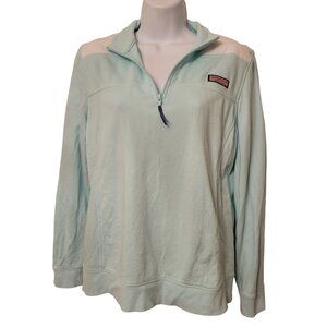 Vineyard‎ Vines Zip Sweatshirt M Cotton SHEP Shirt Blue Embroidered Cozy Winter